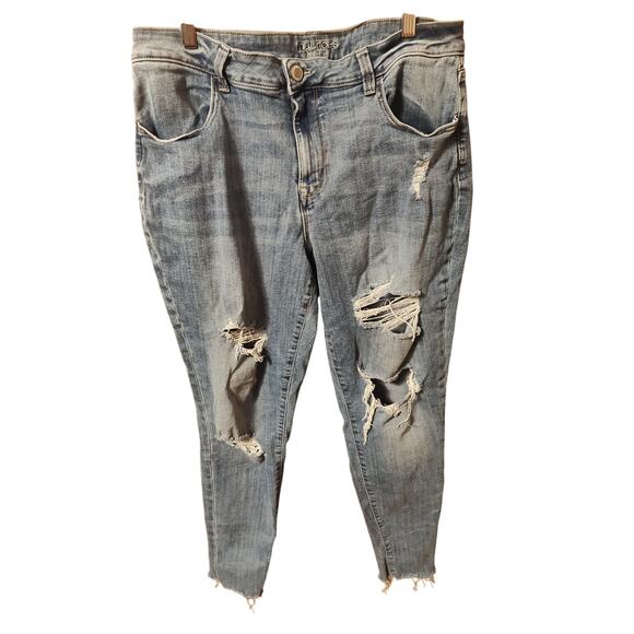 Maurice's brand high rise distressed jeans size XL - Picture 1 of 5